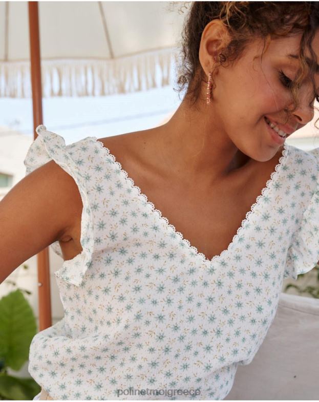 Polin et moi νερό πράσινο βαμβακερή μπλούζα covadonga είδη ένδυσης 8DX0F155