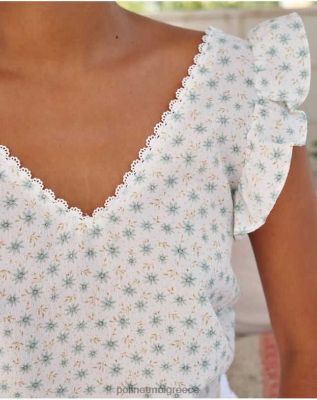 Polin et moi νερό πράσινο βαμβακερή μπλούζα covadonga είδη ένδυσης 8DX0F155