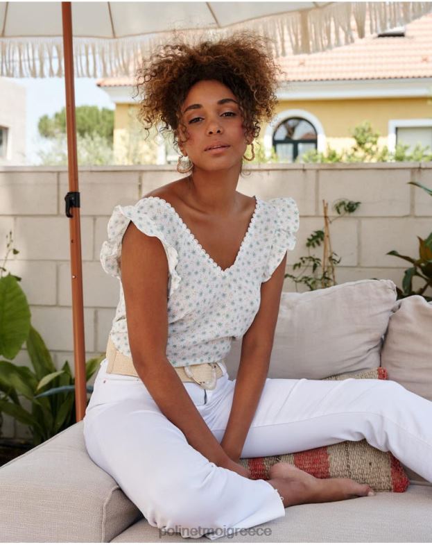 Polin et moi νερό πράσινο βαμβακερή μπλούζα covadonga είδη ένδυσης 8DX0F155