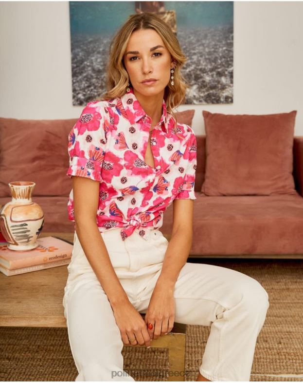 Polin et moi βατόμουρο floral πουκάμισο αρλέν είδη ένδυσης 8DX0F193