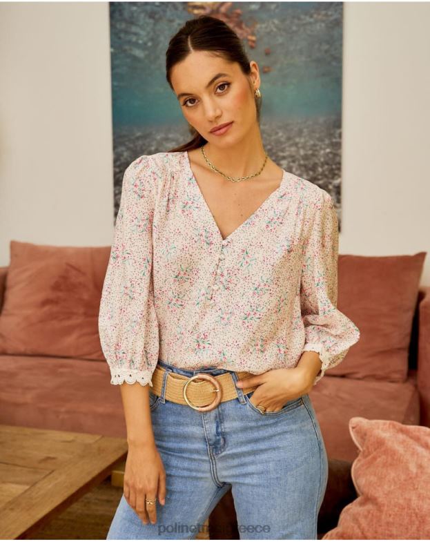 Polin et moi τριαντάφυλλο φλοράλ μπλούζα giovanna είδη ένδυσης 8DX0F207