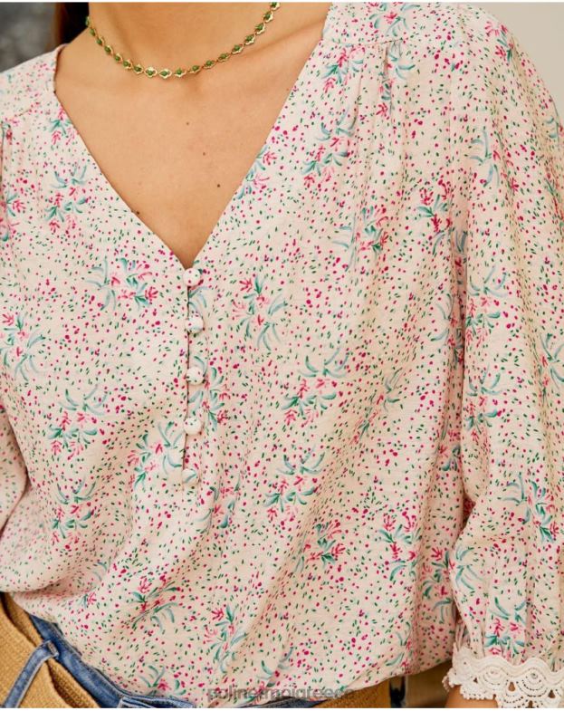 Polin et moi τριαντάφυλλο φλοράλ μπλούζα giovanna είδη ένδυσης 8DX0F207