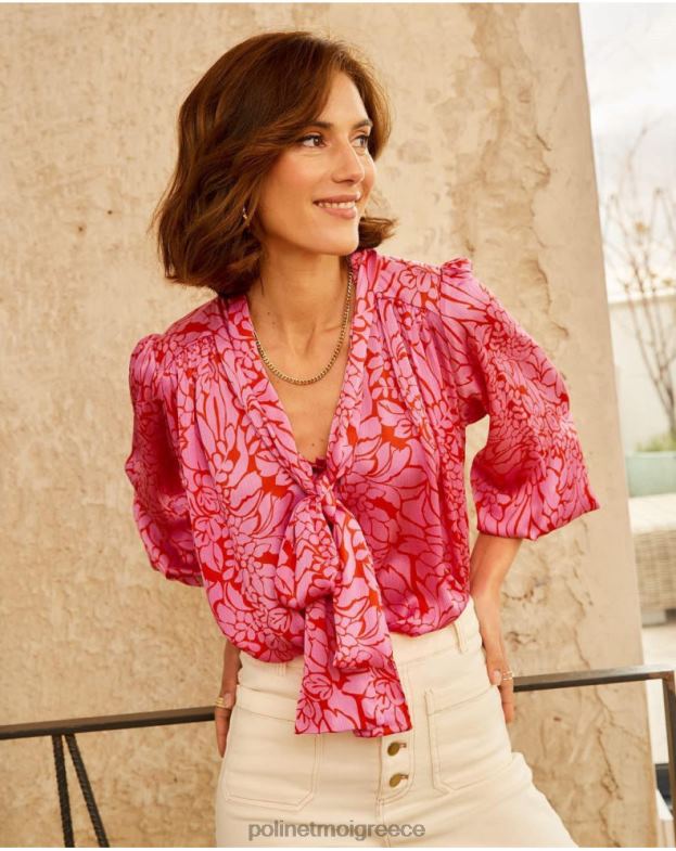 Polin et moi τριαντάφυλλο μπλούζα φιόγκος idara είδη ένδυσης 8DX0F211