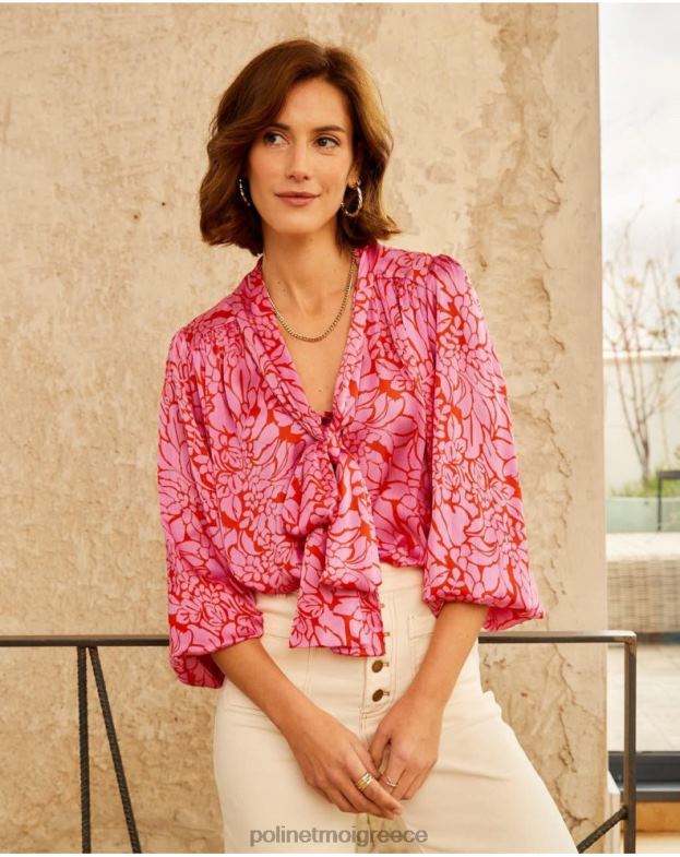 Polin et moi τριαντάφυλλο μπλούζα φιόγκος idara είδη ένδυσης 8DX0F211