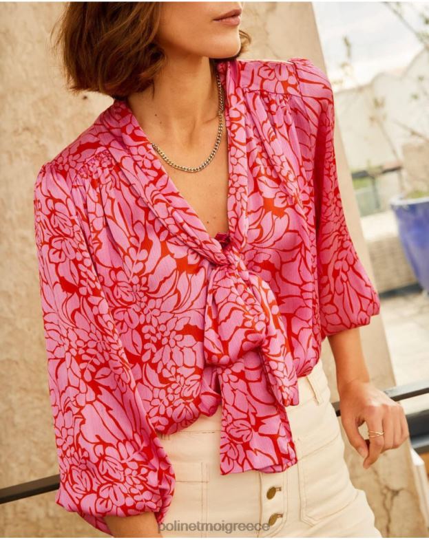 Polin et moi τριαντάφυλλο μπλούζα φιόγκος idara είδη ένδυσης 8DX0F211