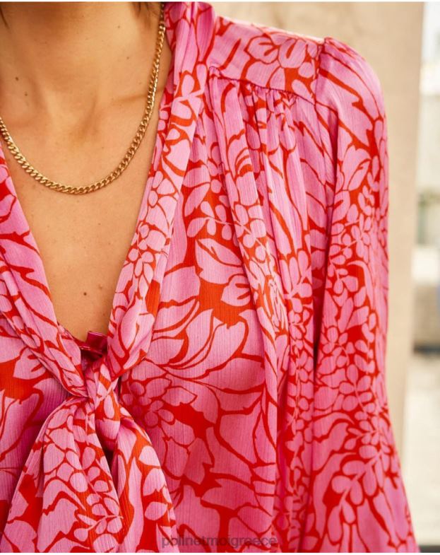 Polin et moi τριαντάφυλλο μπλούζα φιόγκος idara είδη ένδυσης 8DX0F211