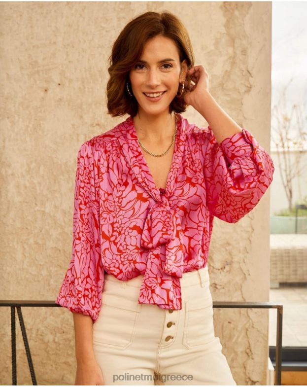 Polin et moi τριαντάφυλλο μπλούζα φιόγκος idara είδη ένδυσης 8DX0F211