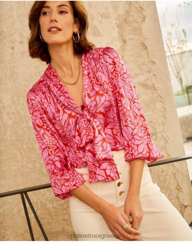 Polin et moi τριαντάφυλλο μπλούζα φιόγκος idara είδη ένδυσης 8DX0F211