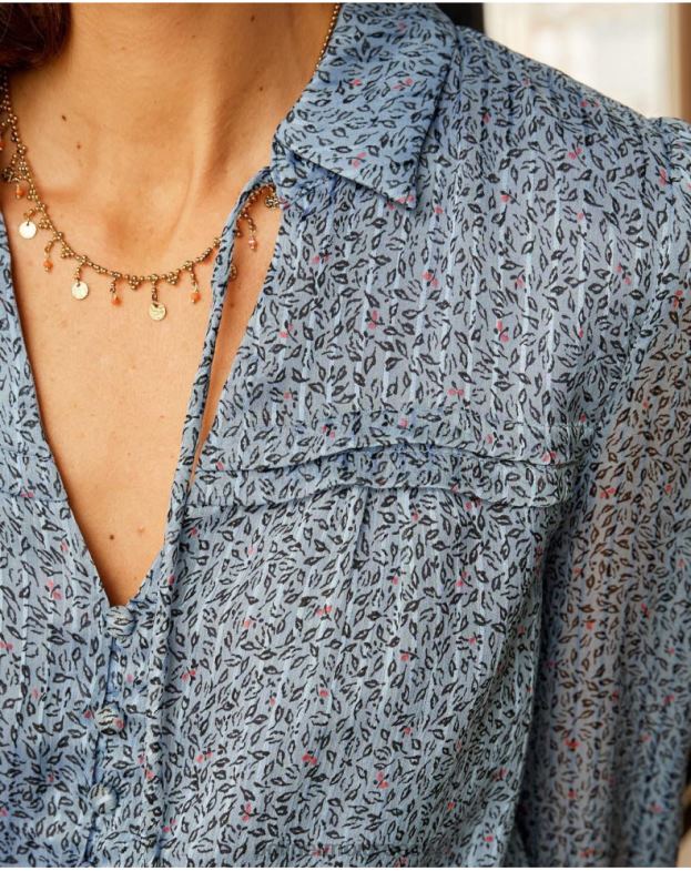 Polin et moi klein blue κουμπιά μπλούζας xia είδη ένδυσης 8DX0F217