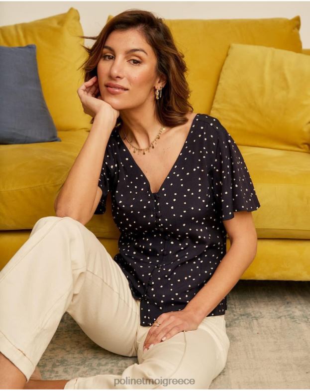 Polin et moi θαλάσσια πουά πουκάμισο mabela είδη ένδυσης 8DX0F212