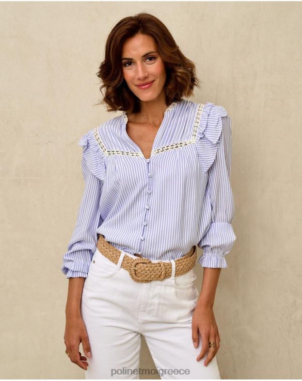 Polin et moi ουράνιος ριγέ πουκάμισο maela είδη ένδυσης 8DX0F150