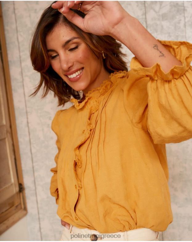 Polin et moi ώχρα Δαντελένιο πουκάμισο naia είδη ένδυσης 8DX0F222