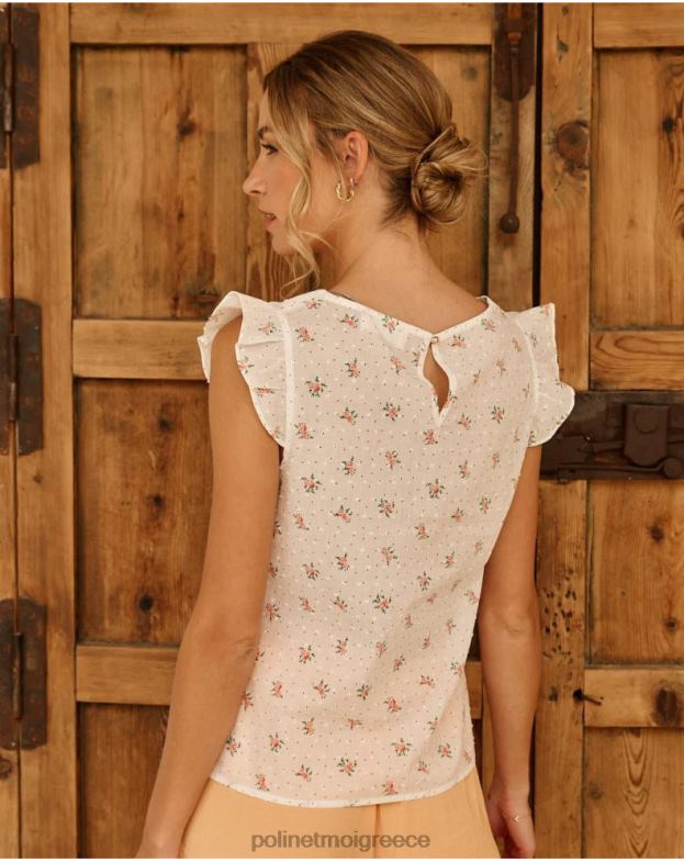 Polin et moi σολομός μπλούζα λουλούδια nessa είδη ένδυσης 8DX0F174