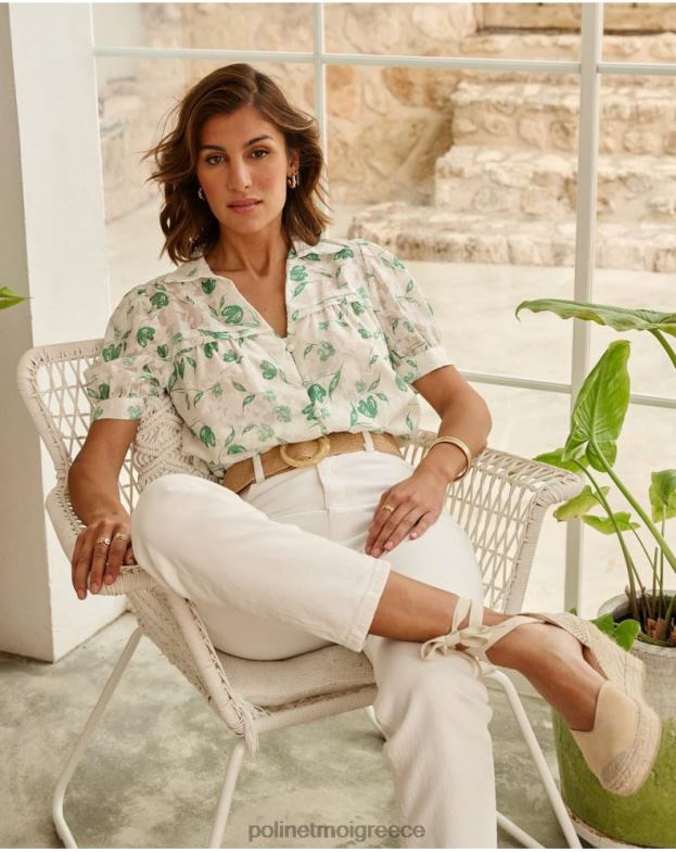 Polin et moi σμαραγδί πράσινο μπλούζα λουλούδια oli είδη ένδυσης 8DX0F161