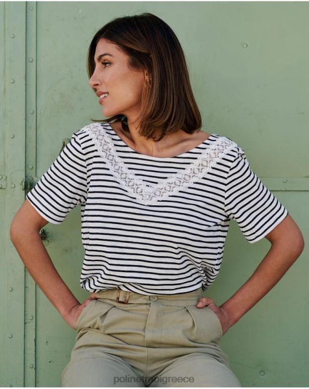Polin et moi θαλάσσια μπλουζάκι με ρίγες είδη ένδυσης 8DX0F259