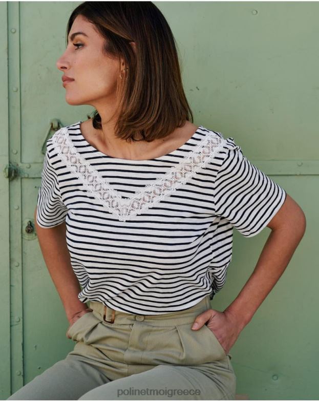 Polin et moi θαλάσσια μπλουζάκι με ρίγες είδη ένδυσης 8DX0F259