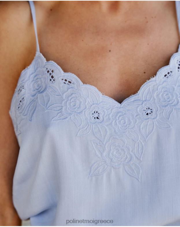 Polin et moi ουράνιος τοπ κέντημα μαλάλα είδη ένδυσης 8DX0F264