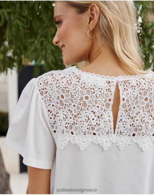 Polin et moi άσπρο T-shirt calada luana είδη ένδυσης 8DX0F242