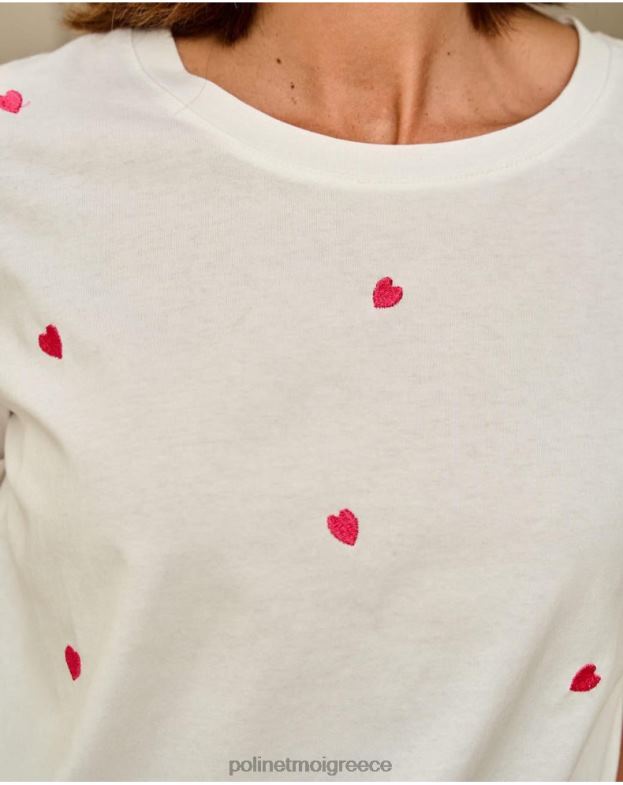 Polin et moi άσπρο T-shirt idoya hearts είδη ένδυσης 8DX0F282