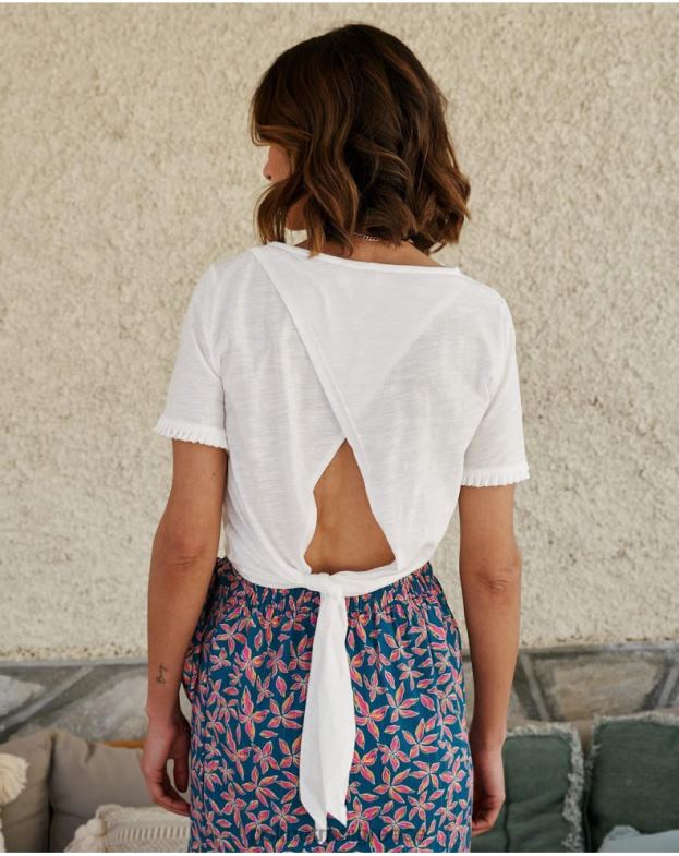 Polin et moi άσπρο μπλουζάκι cher με κόμπο είδη ένδυσης 8DX0F263