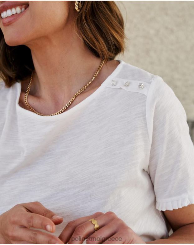 Polin et moi άσπρο μπλουζάκι cher με κόμπο είδη ένδυσης 8DX0F263