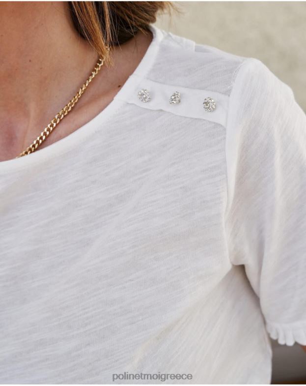 Polin et moi άσπρο μπλουζάκι cher με κόμπο είδη ένδυσης 8DX0F263