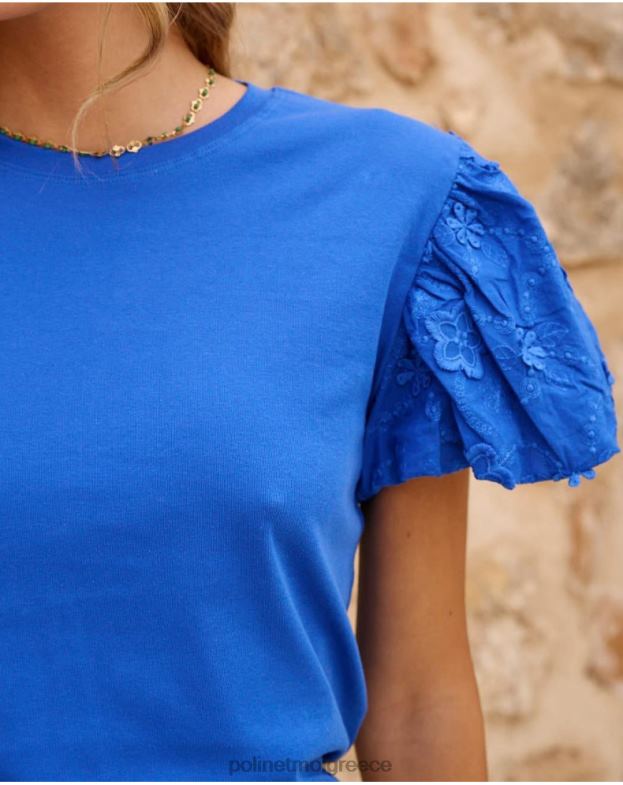 Polin et moi klein blue κέντημα κορυφαία δόξα είδη ένδυσης 8DX0F265