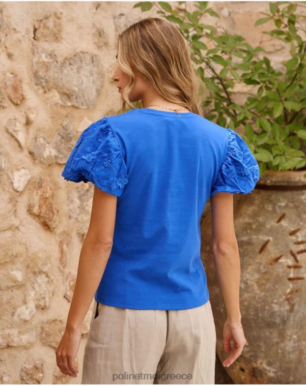 Polin et moi klein blue κέντημα κορυφαία δόξα είδη ένδυσης 8DX0F265