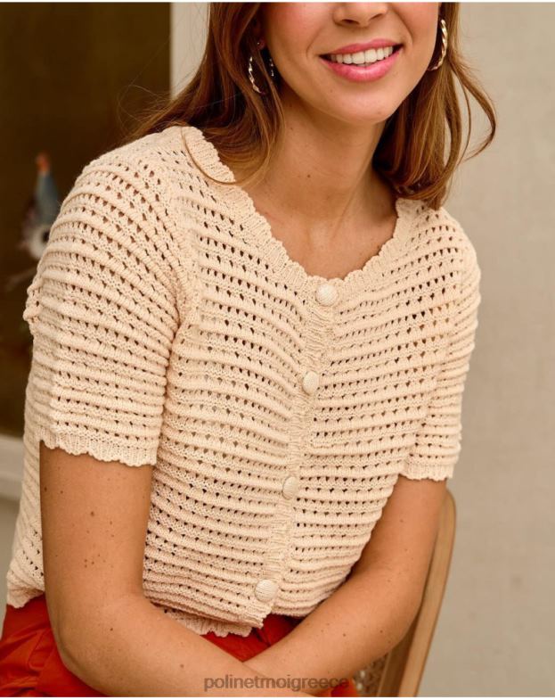 Polin et moi μπεζ ζακέτα πλεκτή γρι είδη ένδυσης 8DX0F353