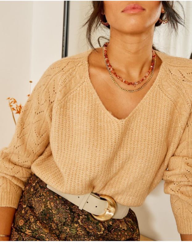 Polin et moi καμήλα πουλόβερ τυπικές αιχμές είδη ένδυσης 8DX0F355