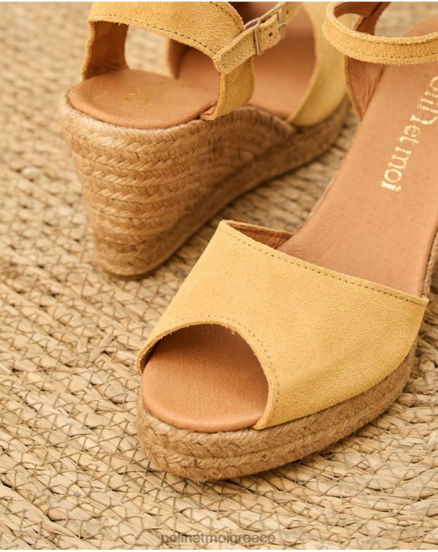 Polin et moi ώχρα σανδάλια σφήνα kira είδη υπόδησης 8DX0F491